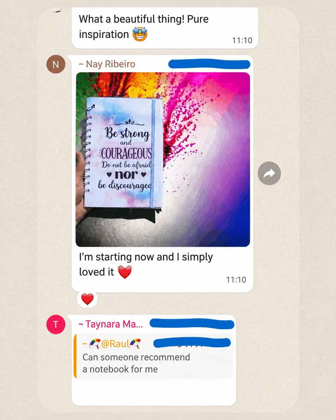 Customer feedback screenshot 1